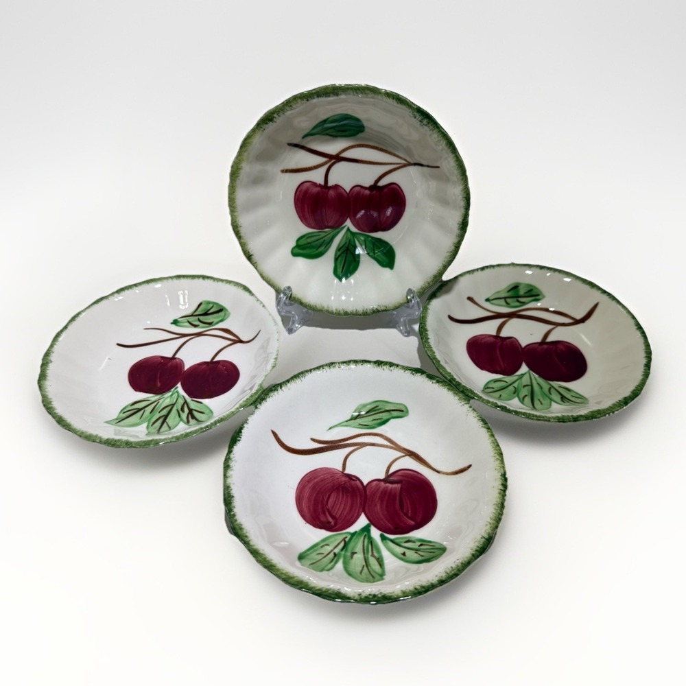 Vintage Blue Ridge Pottery Set Of 4 Apple Berry  Dessert 5" Bowls